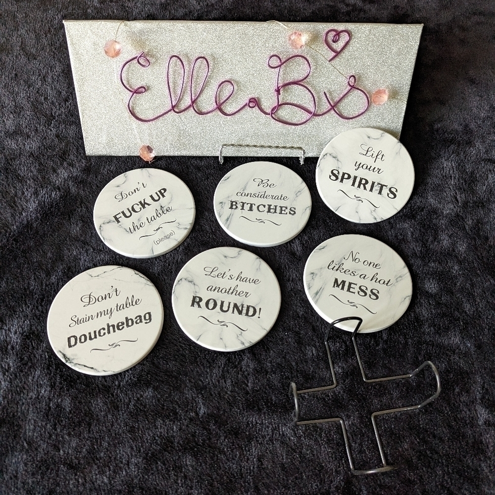 Coaster Set with Holder